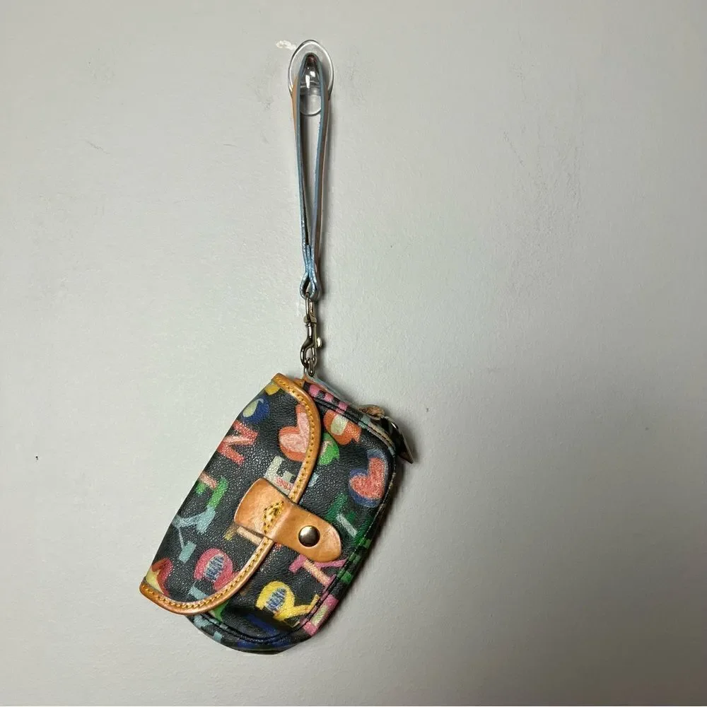Dooney & Bourke vintage multicolored monogram wristlet wallet